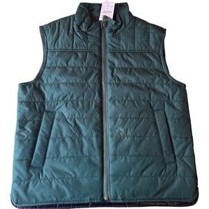 Crewcuts Boy's Green Zip Front Cold Weather Winter Vest Sz M (7-9) NWT